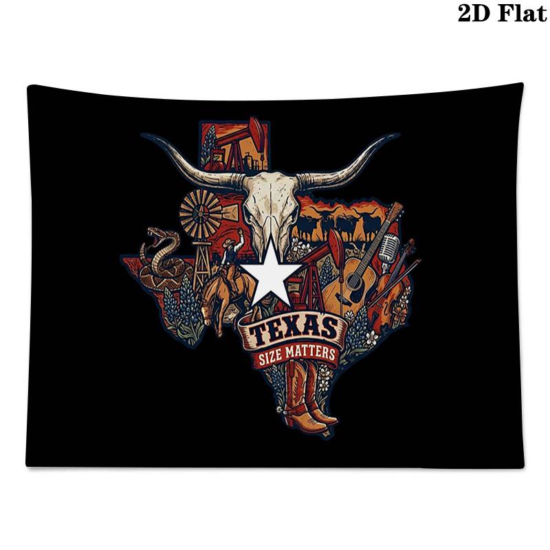 Texas Longhorns Wall Tapestry Aesthetic Wall Hanging Printed Fabric Blanket Decorative Tapestries for Bedroom Living Room Home Decor