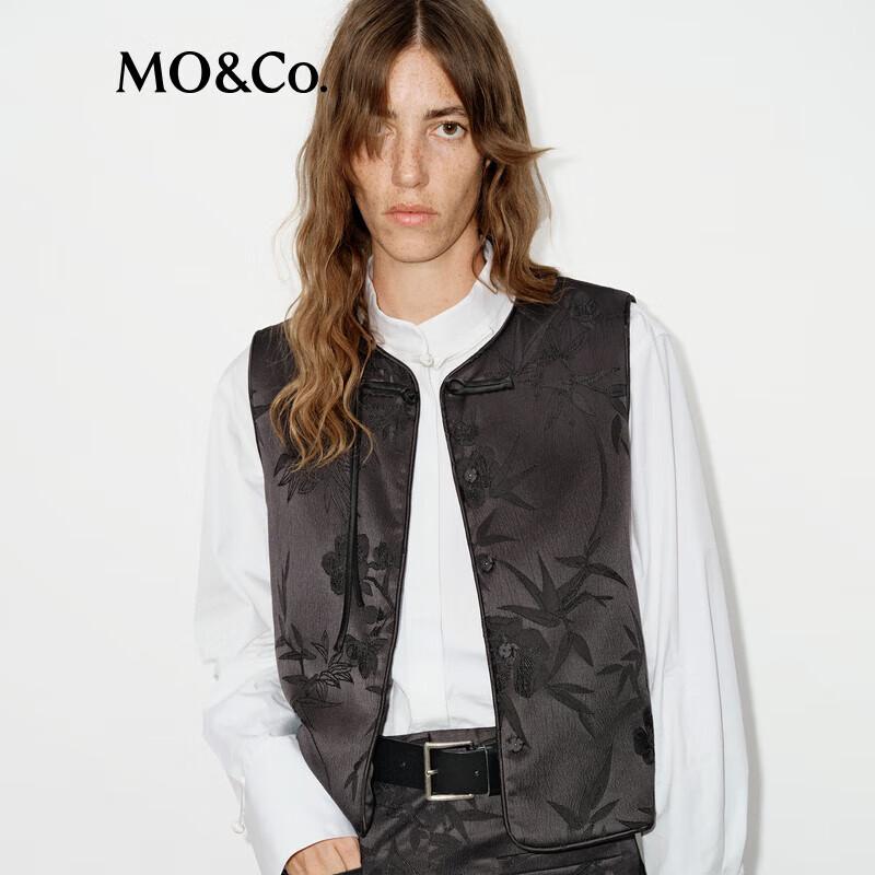 MO&Co. New Chinese Style Plum Blossom Jacquard Padded Vest