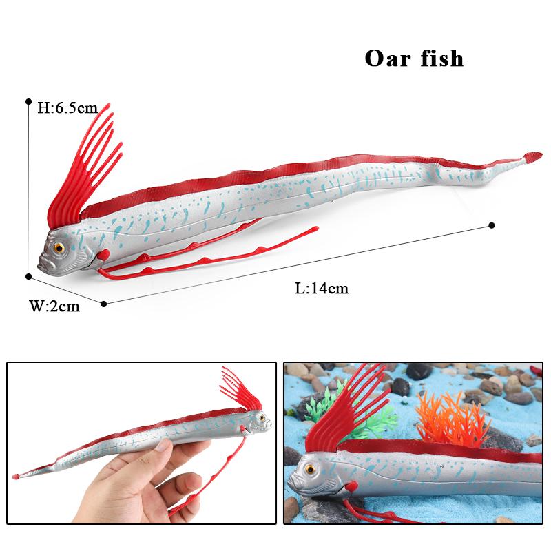Oenux Animali Marini Modello Action Figures Pesci Oceanici Pesce Vela Persico Cernia Salmone Figurine per Acquario Giocattolo Educativo in PVC per Bambini