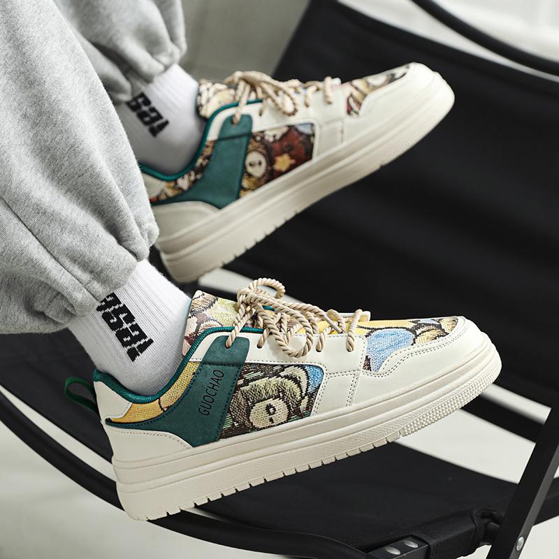 

2025 осень и зима новая низкая посадка кеды персонализированная цветовая гамма студенческая платформа повседневная обувь модные мультяшные спортивные повседневные кеды 44