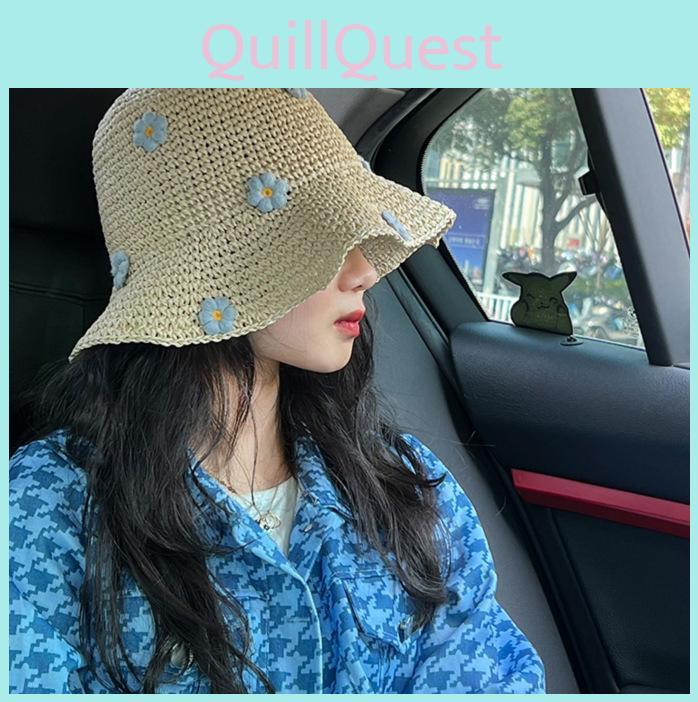 Blue Floral Elegant Sun Hat For Women Lightweight And Breathable Perfect For Sunny Days