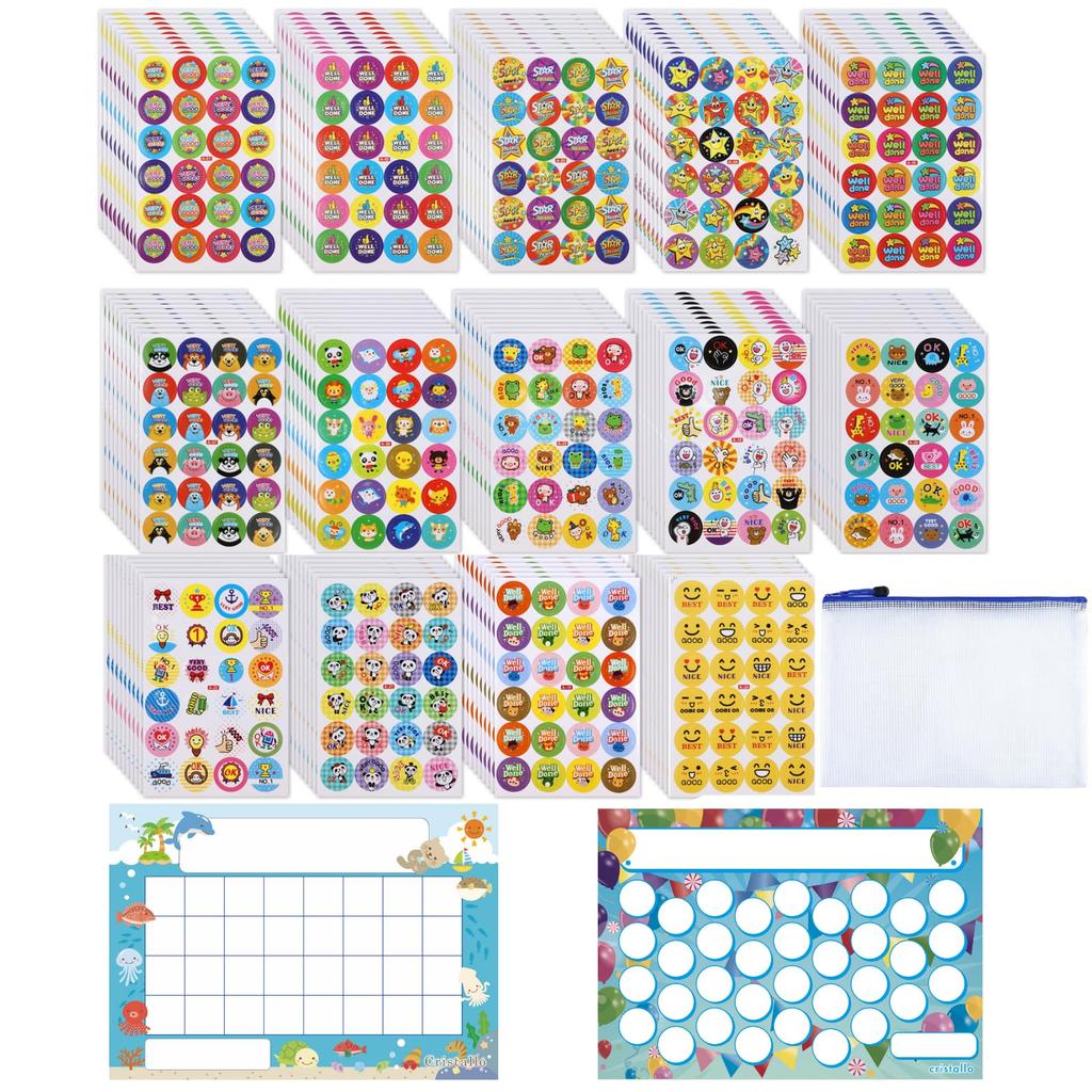 Cristallo Reward Stickers 3360 Sheets and 100 Sheets of Large Quantity of Reward Good Job Toilet Training Stickers Backing, Stickers, Stickers,