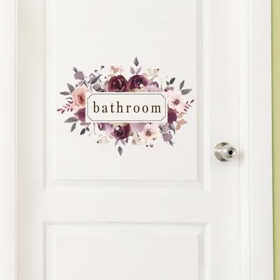Creative Floral English Slogans Bathroom Home Decor Self-Adhesive Stickers