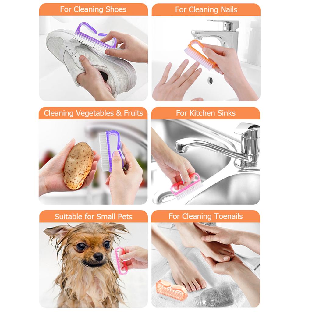 Hand Fingernail Scrub Cleaning Brushes Manicure Tools Scrub Brushes Kit for Toes and Nails Men Women