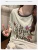 2026 Women's Grey Cartoon Summer Nightgown with Built-in Bra, Round Neck, Short Sleeve, Anti-Nipple, Thin Style for Outerwear and Home Wear.