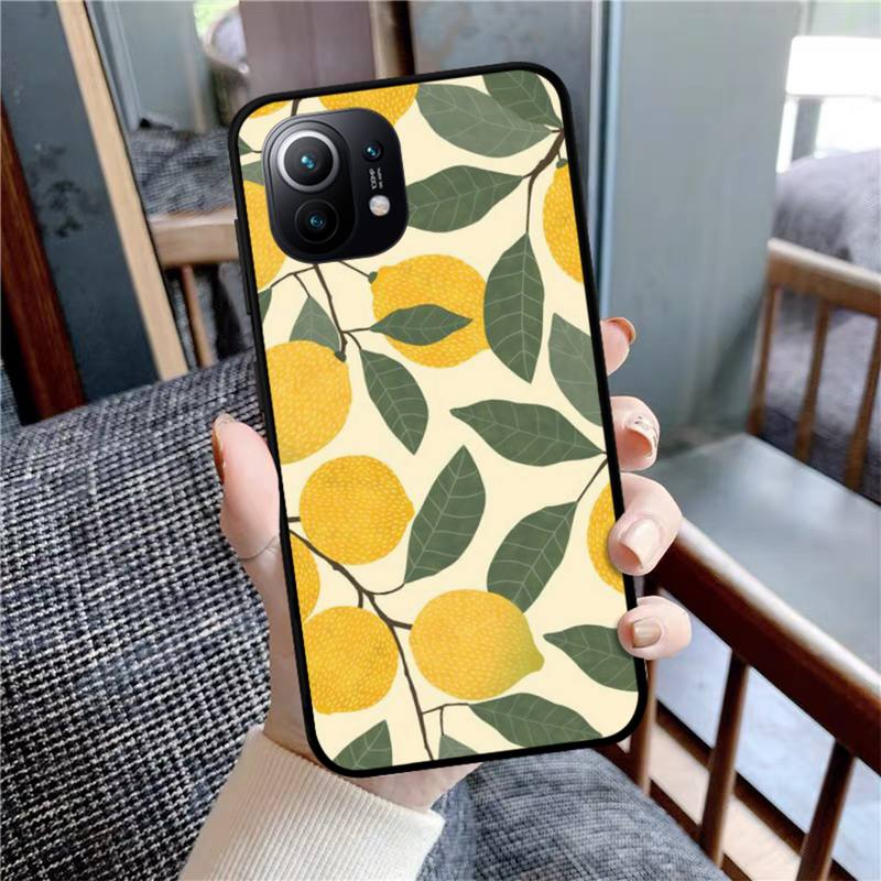 Sommer grüne Blätter Frucht Zitrone Pfirsich Handyhülle Für Xiaomi Mi Note 10 Pro 8 Lite 9 Se 10T 6X 6 5X 5 F1 Mix 2S Max 2 3 Hülle