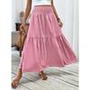 Women's Casual Ditsy Floral Elastic Waist Pocket Skirt, Suitable for Casual Commuting Wear
