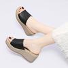 Cool Slippers Women Wear Thick-soled Soft-soled Mother's New Summer Flat-soled High Heels Wedge-heeled Leather Sandals