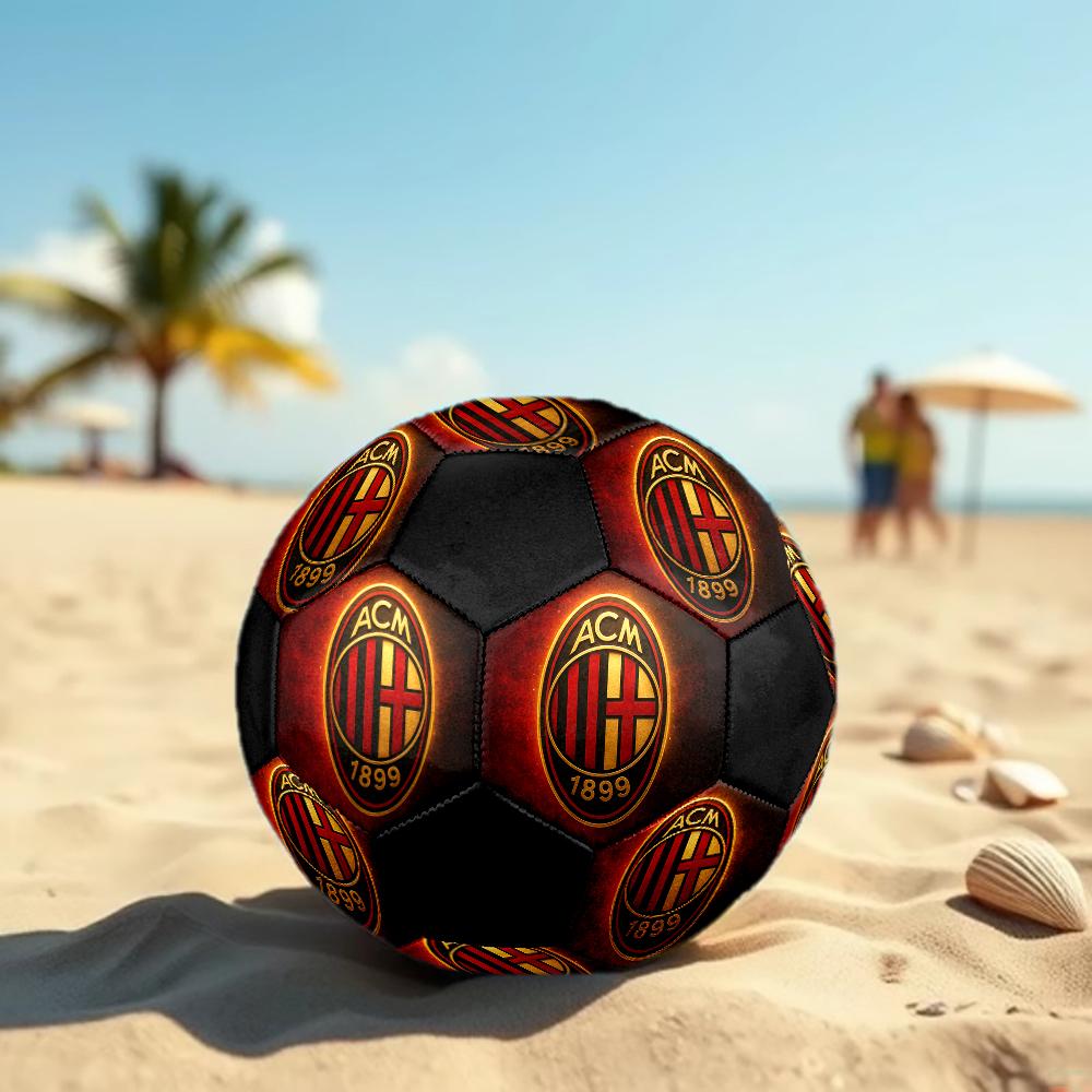 AC Milan Soccer Ball, colorful, suitable for all ages, machine-stitched, PVC material, competition grade, durable and high bounce