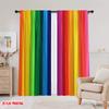 2pcs Window Curtains Rainbow Pride Versatile 100% Polyester  Without Electricity summer party decorations Use for Indoor