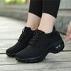 Fashion Women Platform Shoes Knitted Mesh Casual Sneakers Lace-up Outdoor Shoes for Walking Traveling Shoes