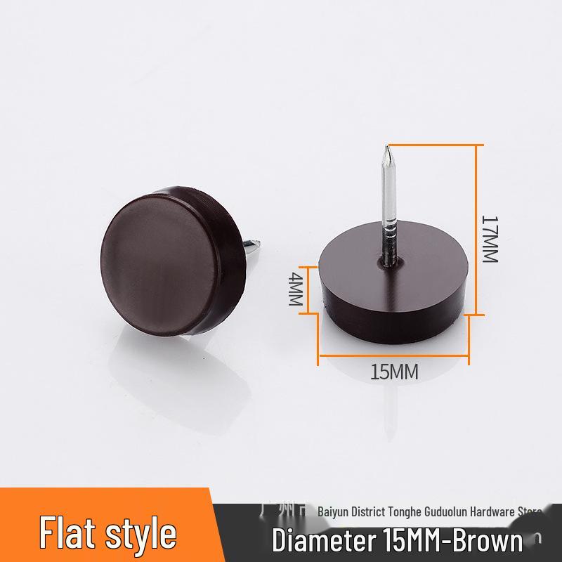 Non-Slip White Nylon Furniture Leg Nails - Moisture-Proof & Round Bottom Cabinet Baseboard Protectors