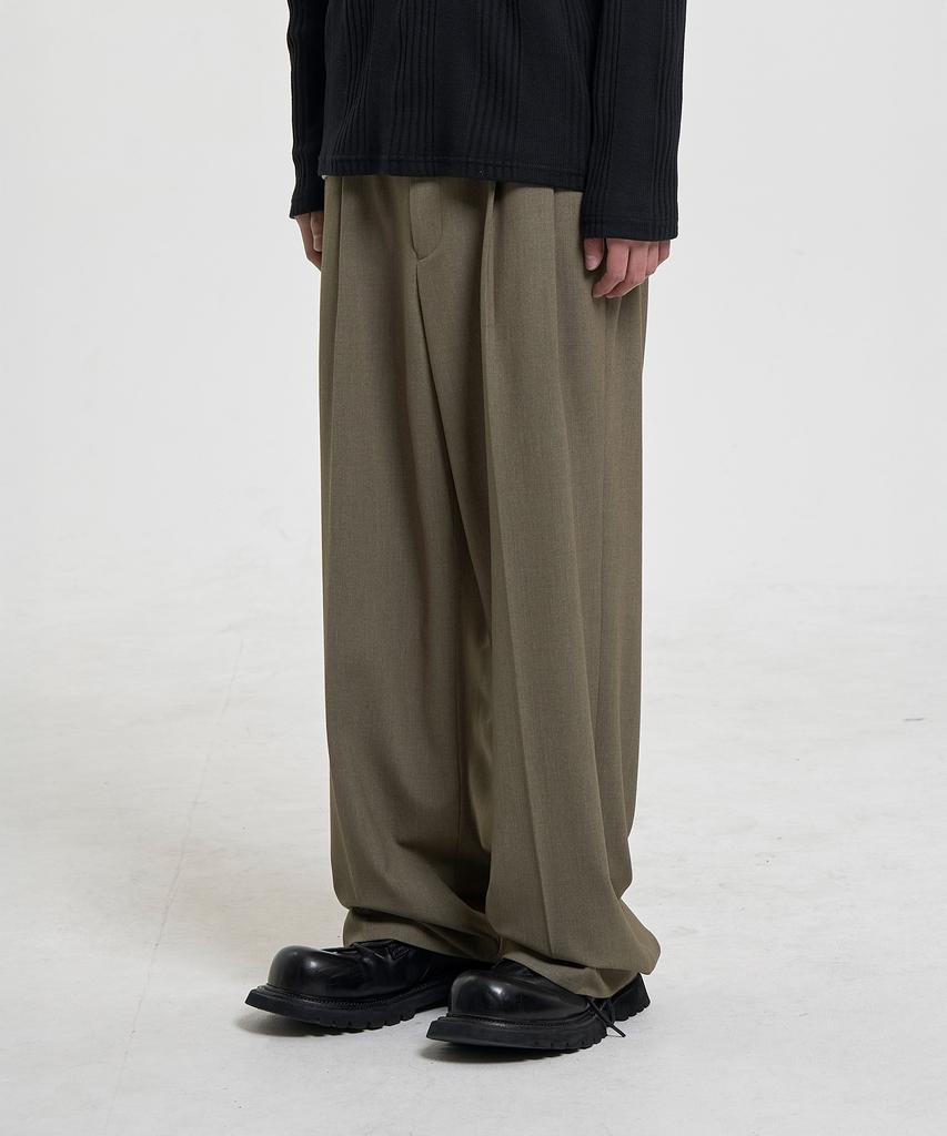 JUAN HOMME Refined Wide Trousers (Sage)