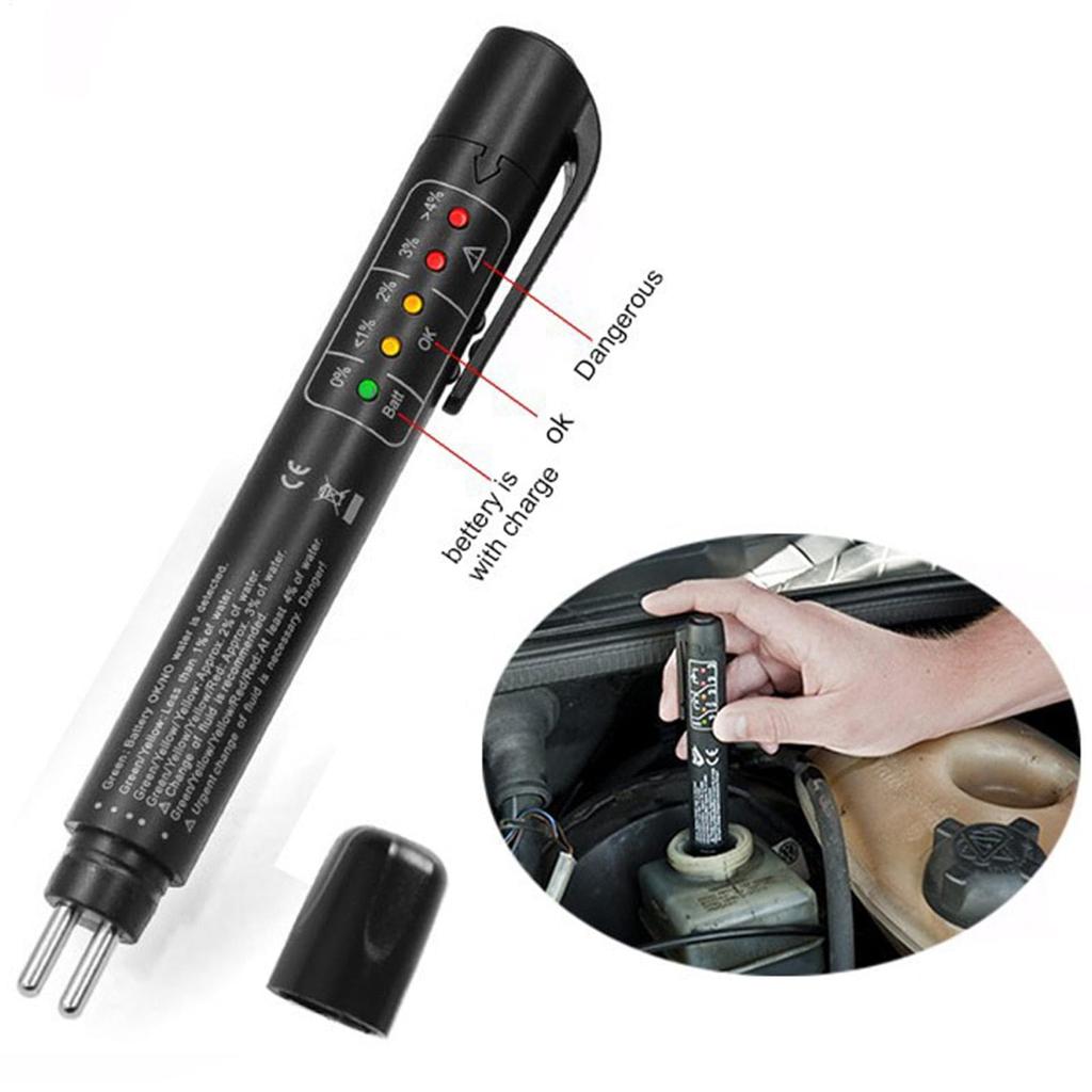 Brake Fluid Tester Pen Automotive Brake Oil Test Tool With LED Indicator Moisture Detector