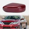 Red Left Driver Side Mirror Cover Cap For Nissan Altima 2013-18 W/O Turn Signal