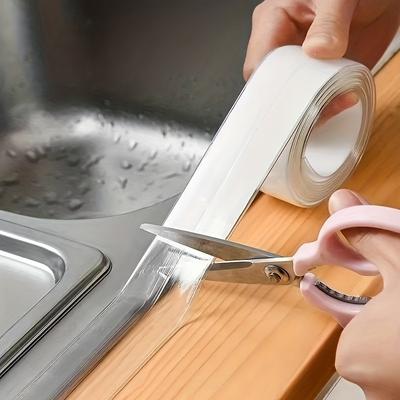 1 Rolle, transparenter, schöner Nahtaufkleber für die Küche, wasserdichter Kantenstreifen für Herd, Spülbeckenkleber, Geschirrspüler, Toilettenrand, schimmelresistenter Spaltstreifen