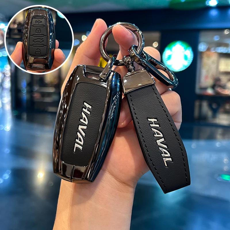 BJB1 For Haval H6 Jolion H2 H2s H1 2022 2023 H5 M4 H9 F7 2023 Accessorie Zinc Alloy Leather Car Smart Remote Control Key Case Cover