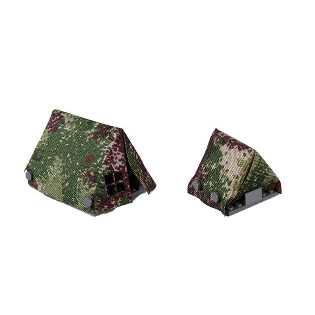 Militärisches Baustein-Soldatenfiguren-Zubehör Zelt Ölfass Sandsack Waffe Kiste Armee Bausteine Geschenk Spielzeug Kinder J034