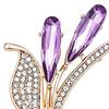 Metal Brooch Pin Ear of Wheat with Rhinestone, Faux Purple Crystal Suit Lapel Pin, Dainty Jewelry for Coats Sweaters Scarves Decorative