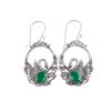 Dainty Green Onyx Gemstone 925 Sterling Silver Jewelry Drop/Dangle Earrings1.64" CE-2-6