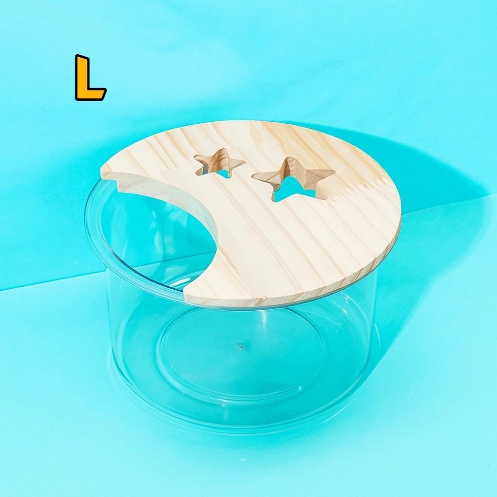 Transparent Hamster Bathtub Star Moon Shape Anti-leak Hamster Sand Bath Box with Cover Hamster Bathroom Pet Cleaning