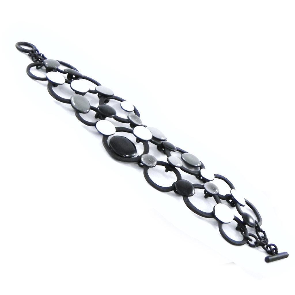 NOA [H8843] - Designer Bracelet 'Arlequin' Gray Black