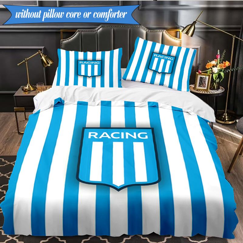 Racing Team Emblem 3pcs Bedding,Including 1pc Duvet Cover And 2pcs Pillowcases Perfect for Christmas,Ideal for Bedroom, Dormitory