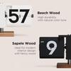 Mooas Classic Modern Wood Big Flip Desk Clock Retro Vintage Analog Design Auto Flip Clock Table Clock Large Capacity Perfect for Home Office School