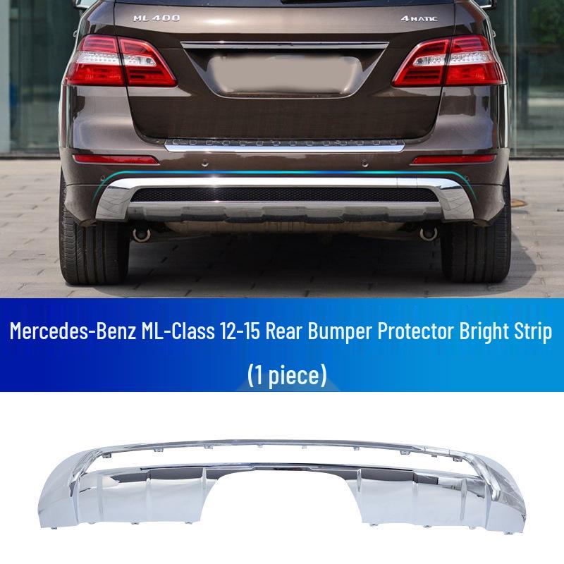 Mercedes-Benz ML-Class Front & Rear Bumper Guard Plates and Fog Light Strips with Trunk Pedal