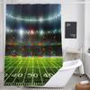 Football Field Shower Curtains for Bathroom, Sports Theme Bath Curtain Set for Men, Fabric Bathroom Accessories Restroom Decor 12 Hooks Included (69"