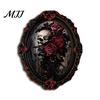 Small Halloween Scene Props Magnetic Fridge Magnet, Ghost Witch Photo Frame, Wooden Metal Cabinet Seasonal Ornaments Frame Decoration, Vintage