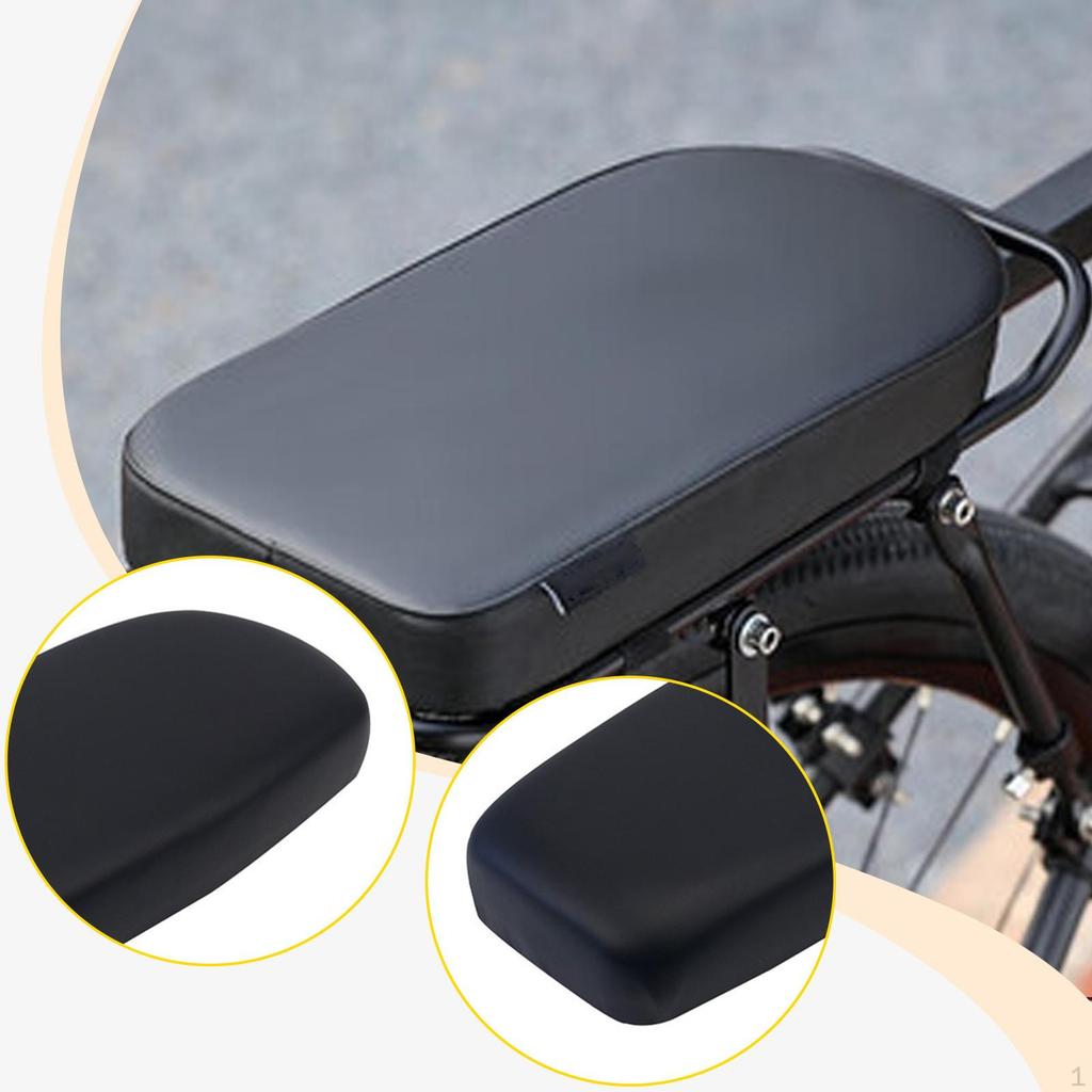 Rear Rack Padded Saddle Cushion PU Leather Quick Installation for Adults Kids with Mounting Screws