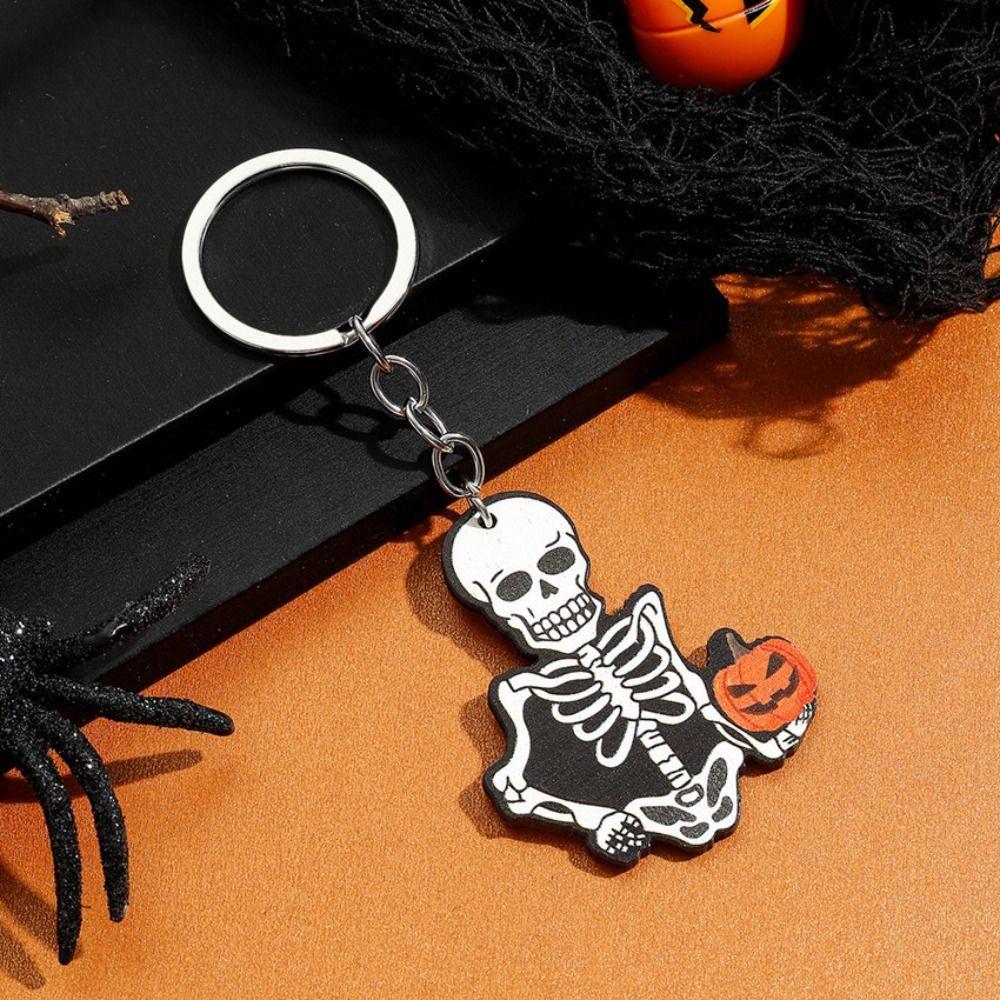 Bag Pendants Halloween Keychain Car Hanging Pumpkin Ghost Witch Hat Keychain   Party Gifts Jewelry
