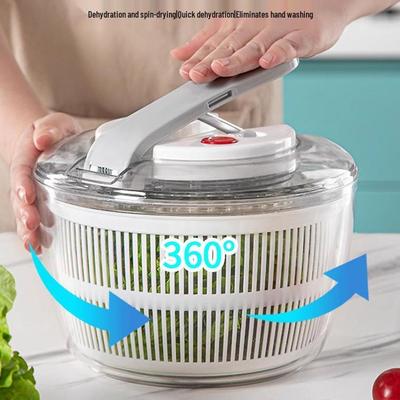 Manual Vegetable Dehydrator and Salad Spinner with Draining Basin