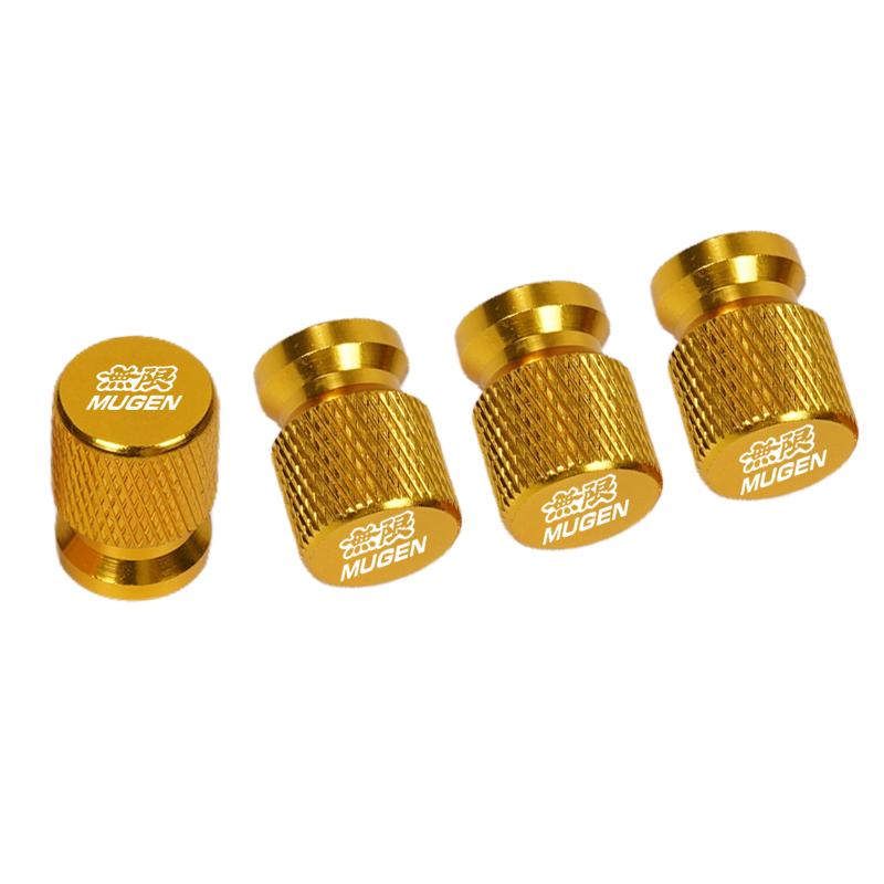 4pcs Car CNC Aluminum Tire Valve Air Port Stem Cover Caps For Honda Mugen Power Civic Accord CRV Hrv Fit Jazz Accessories