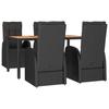 VidaXL Ensemble à manger de jardin coussins 5pcs Noir Résine tressée, ensemble de salle à manger, ensemble de salle à manger 3157600