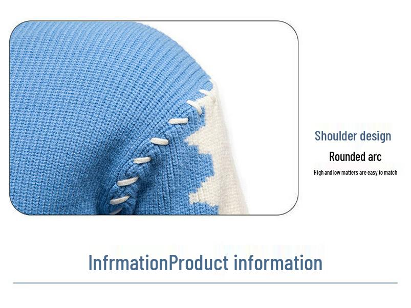 2025 Men's Color Block Knit Sweater: Trendy Loose Korean Style Autumn/Winter Base Layer