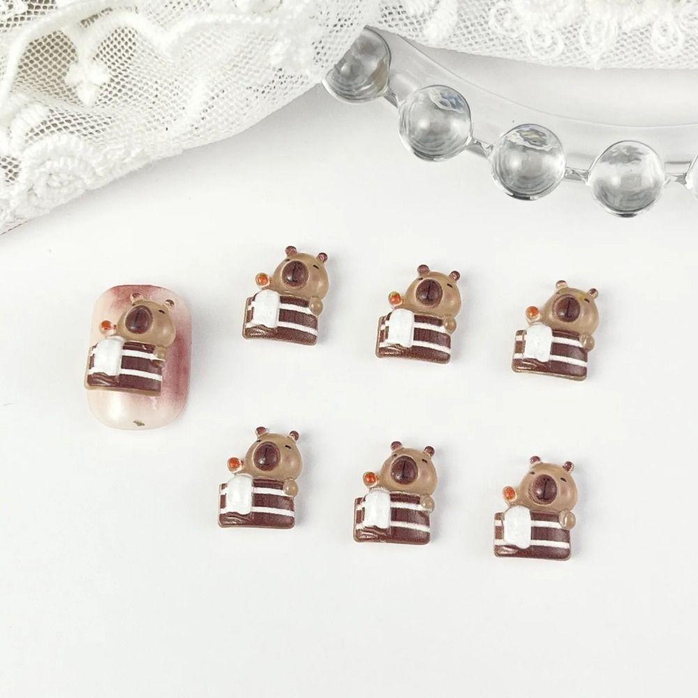 20pcs Capibala Nails Accessories Cute Cartoon Manicure Resin Charms Nail Art Decoration  Girls