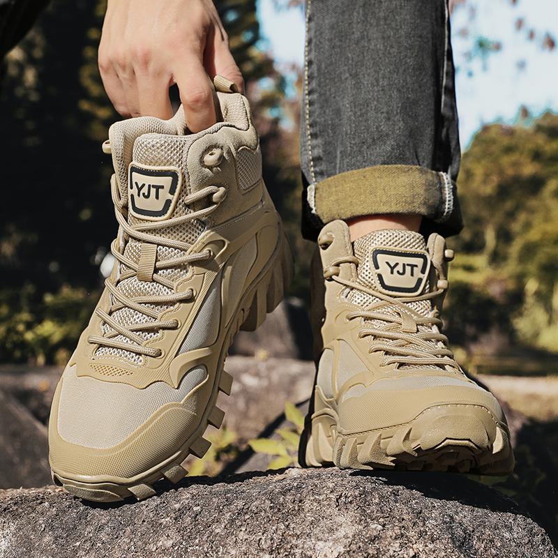 Hiking Shoes Me Outdoor Anti-slip Lace-upThick-soled Durable Ankle Boots Men Casual Comfortable Breathable High-top Boots Men