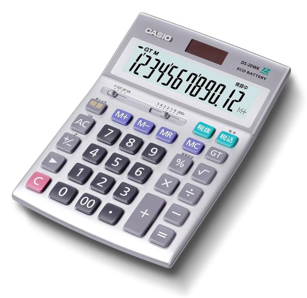Casio Authentischer, praktischer Taschenrechner, 12-stellige Prüffunktion, umweltfreundliches Einkaufsgesetz, Tischtyp DS-20WK