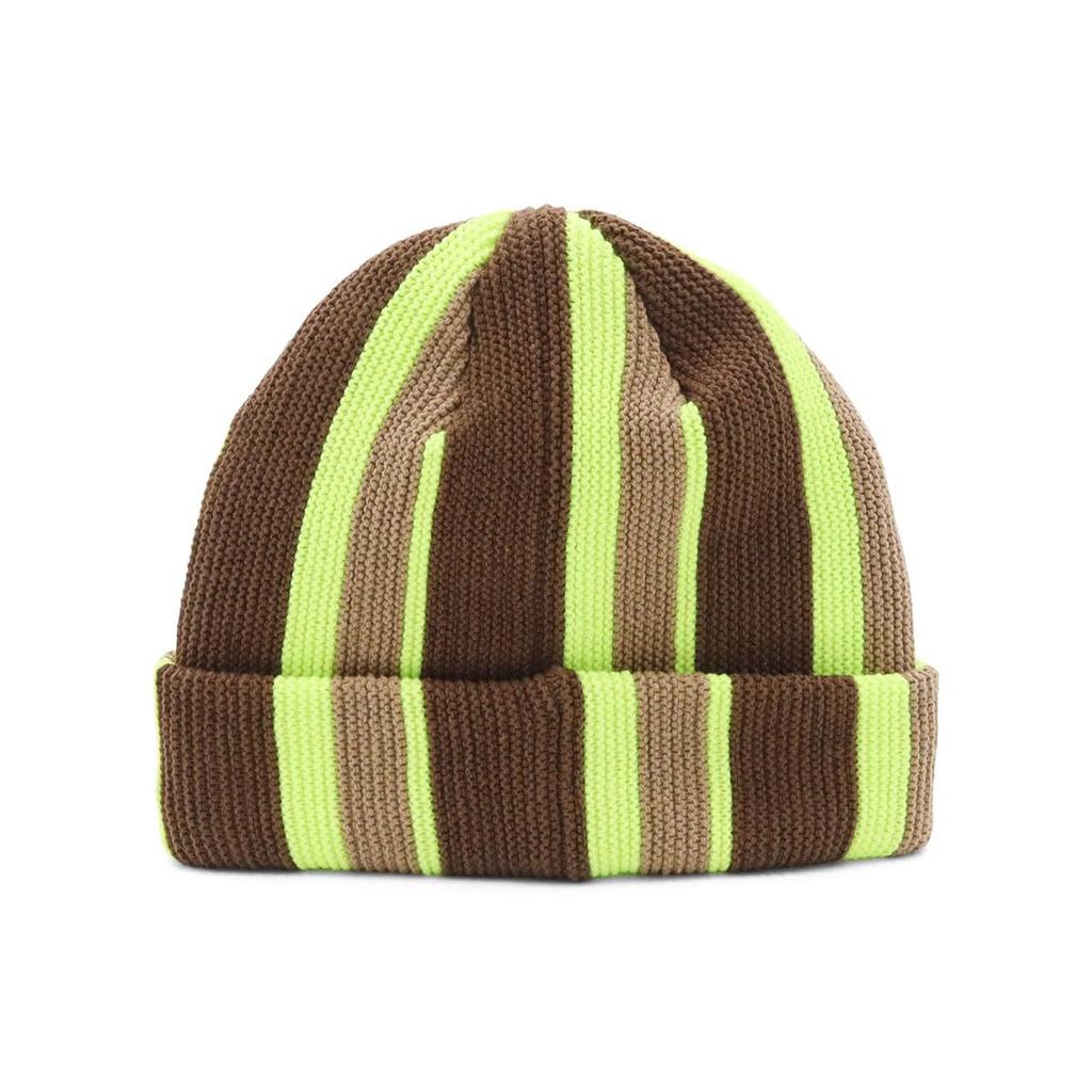 NEW ERA Knit Sweater Cap Stripe Yellow Free Basic Cuff Knit Stripe Wal Bkha Walnut/Neon
