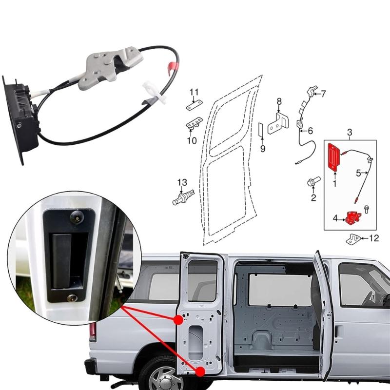 Heavy Duty Secure Car Rear Door Hinge Locking Mechanism Suitable for E150 E250 E350 1992-2009 6C2Z15264A01AA Direct Fit