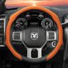 Zkfan8 Suitable for Ram Perforated Leather Steering Wheel Cover, Non-Slip, Sweat-Absorbent, Breathable, Integrated Snap-On Protective Cover for Pickup