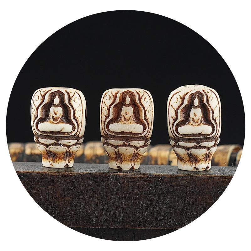 Tibetan Buddhism Pendant Necklace: Cow/Camel Bone Bead DIY Jewelry Accessory