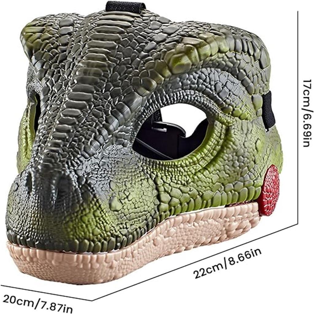 Halloween Dinosaur Head Face Mask Cosplay Props Dino Mask Moving Jaw Hard Plastic Funny Dinosaur Mask With Dinosaur Scream