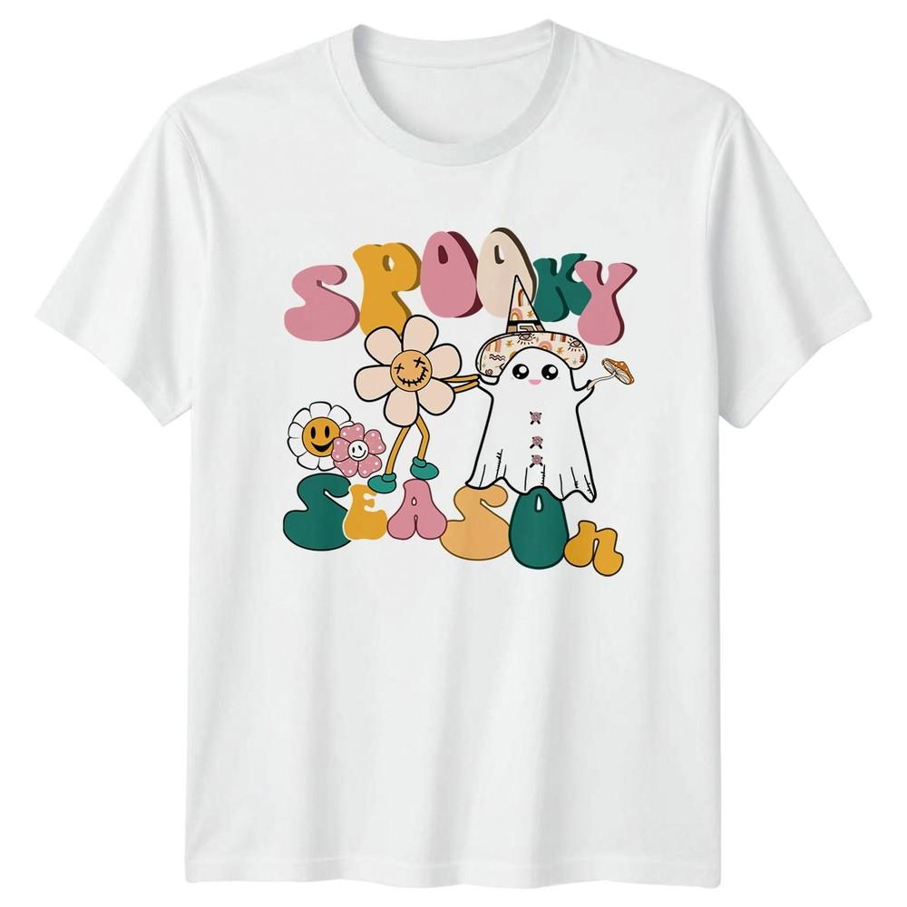 Spooky Season Unisexs TShirt Groovy Halloween Halloween Gift For Her S