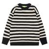 Unisex Oversized Crewneck Knit Sweater 2025 Striped Colorblock Acrylic Blend Casual Loose Fit