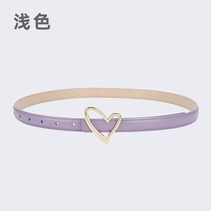 Ladies Belt Jeans Decorative Belt Wind Simple Leather Belt Trendy Love Buckle