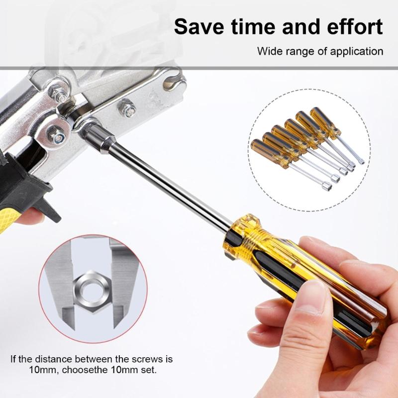 5-10mm Metal Socket Driver Wrenches Screwdriver Hex Key Socket Screwdriver Socket Screwdriver Hand Tool Socket Screwdriver