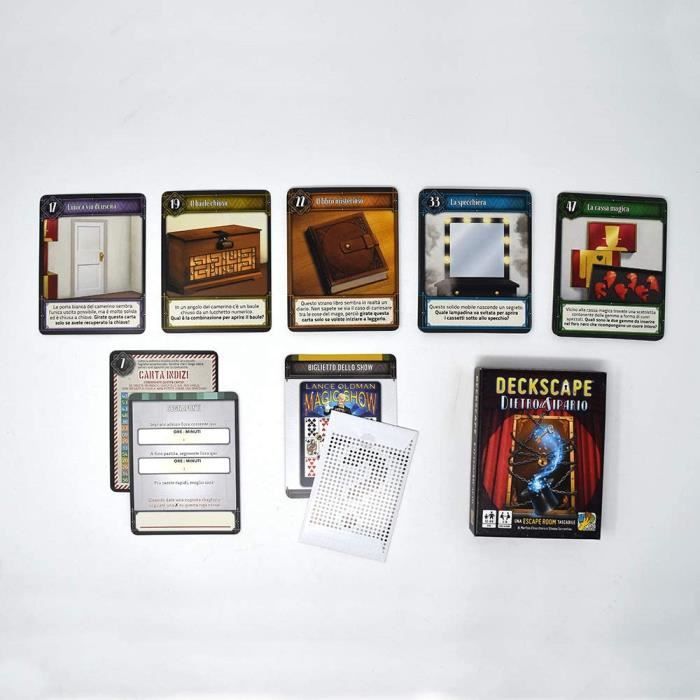 DV Giochi Deckscape-Derrière Le Sipario-Una Escape Room Tascabile-Edition Italienne, Multicolore, - DVG5703